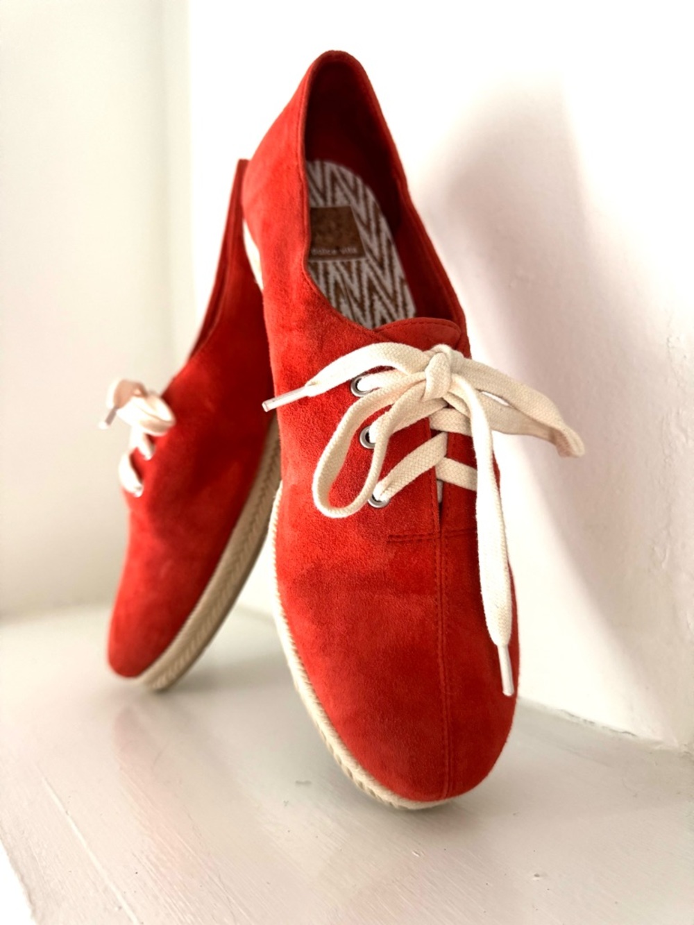 Dolce Vita Orange Suede Espadrille-Inspired Sneaker